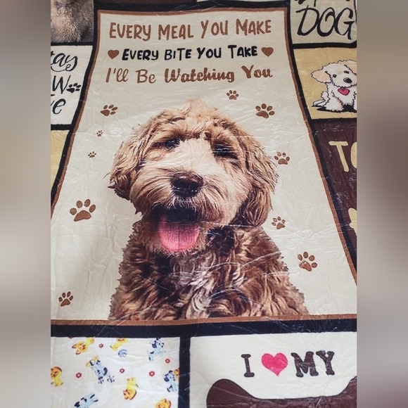 1054- Goldendoodle Love Your Dog Blanket NWT - Picture 4 of 7